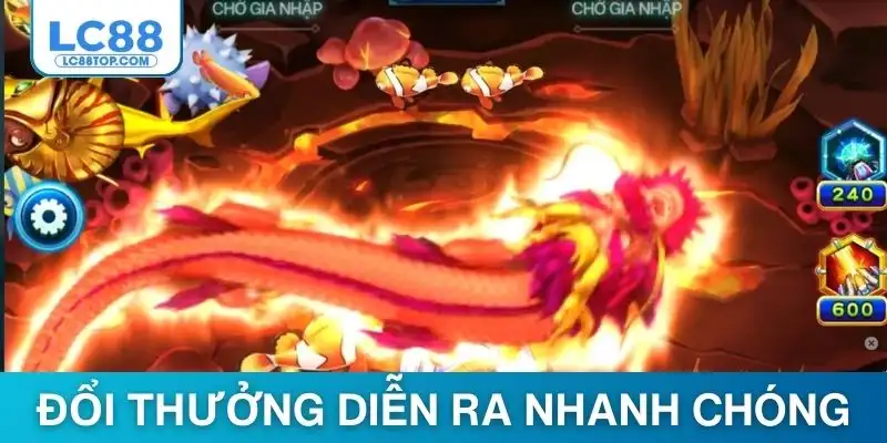 Quá trình đổi thưởng trong game diễn ra nhanh chóng